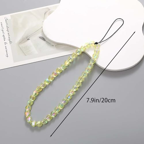 Beaded Phone Lanyard Wrist Strap Phone Charms Fixed Beads Pearl Chain - color: PC-ryj-4