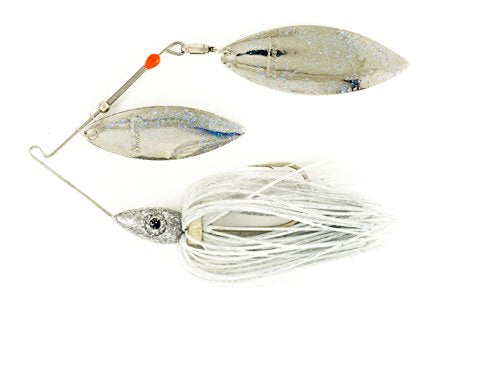 Nichols Lures Pulsator Metal Flake Double Willow Spinnerbait - color: Sparkle Shad, size: 1/2-Ounce