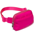 Pander Everywhere Belt Bag for Women, 5 Zipper Pockets Nylon Crossbody Fanny Pack Purse (Sonic Pink). - color: Sonic Pink