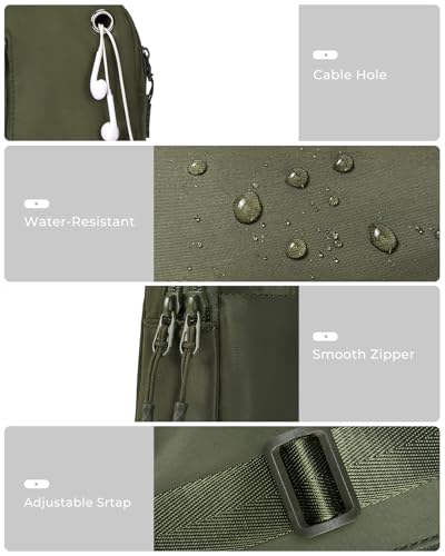 CHOLISS Small Sling Bag for Women and Men, Crossbody Bags Trendy Fanny Packs Chest Bag with Extended Strap - color: D03 Green - Upgrade