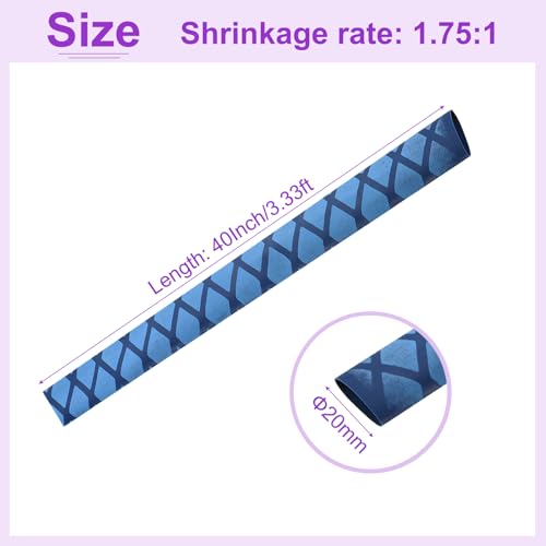 DMiotech Heat Shrink Sleeve Wrap Tubing x Tube Tubing for Fishing Rod Grips and Other Grips, Non Slip - Insulation - Waterproof 40'' Lengths, Dia 20mm Blue - color: Blue, size: Dia 20mm