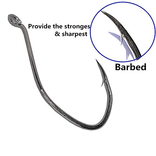 Catfishing Hooks Big River Bait Hook 25/50/100pcs, Fishing Hooks for Saltwater Freshwater,Catfish Striper Flathead Carp Bass 1# 1/0 2/0 3/0 4/0 6/0 8/0 10/0 - size: 50PCS 1/0