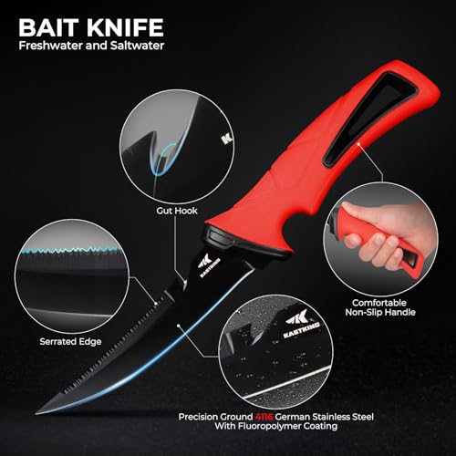 KastKing Intimidator Fillet Knife Set – G4116 German Stainless-Steel Blades, Non-Slip Handle, Includes Folding Fillet Board, Fish Scaler, Rubber-Coated Gloves, Honing Rod, and Durable Storage Bag, Fishing Gear and Gifts for Men - color: Fish Cleaning Kit