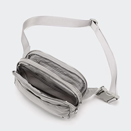 Pander Everywhere Belt Bag for Women, 5 Zipper Pockets Nylon Crossbody Fanny Pack Purse (Seal Grey) - color: Seal Grey