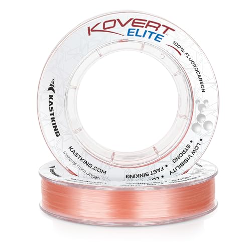 KastKing Kovert 100% Fluorocarbon Fishing Line - Clear Fishing Leader, High Sensitivity, Strong Knot Strength, Shock & Abrasion Resistant, Extreme Clarity, Ultra-Low Visibility, Fast Sinking - color: Kovert Elite (Soft & Smooth), size: 6LB-50Yds (Pink)