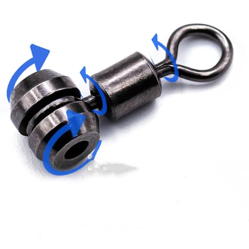 25pcs Cross Line Swivels 3 Way Swivel Heavy Duty Barrel Swivel Rolling Swivel Saltwater Fishing Rig Connector Accessories - size: L 25pcs