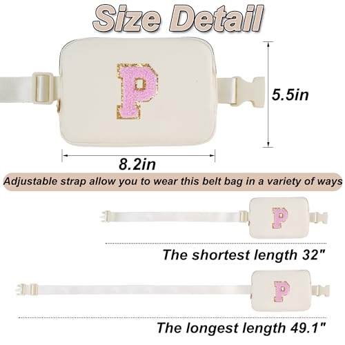 Uygafly Birthday Gifts for 4 5 6 7 8 9 10 11 12 13 Year Old Girl,Gift for Teen Girls Kids Toddler,Personalized Initial Fanny Pack Purse Crossbody Bag Belt Bag Cute Trendy Stuff | Cream,P - color: Cream, style: P