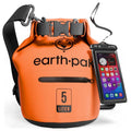 Earth Pak Waterproof Dry Bag with Zippered Pocket - Waterproof Dry Bag Backpack Keeps Gear Dry - color: Orange, size: 5L