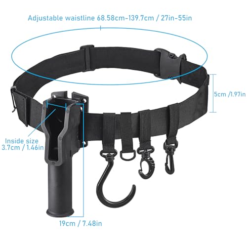 Fishing Rod Holster, Fishing Waist Belt Rod Holder, Adjustable Pole inserter for Spinning Casting Reel Outdoor Fishing - color: Rod Holder Belt Set