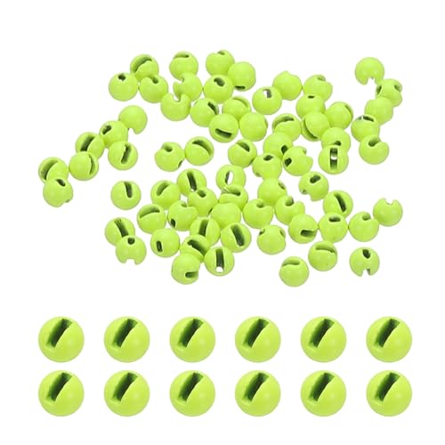 PATIKIL Fly Tying Tungsten Beads, Tungsten Slotted Beads for Fly Tying Jig Hooks - color: Green, size: 2mm