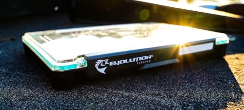 Evolution Fishing BallistiX Twitch Tackle Tray - Waterproof, Jerkbait & Topwater Tackle Storage Box, Anti-Corrosion, One Hand Latch, Clear Lid, Lure Box