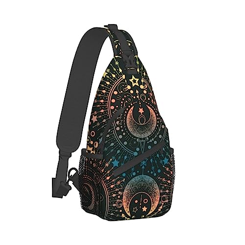 VOOHDDY Magical Astrology Moon Star Magic Sling Bag For Women Men Travel Hiking Backpack Crossbody Shoulder Chest Bags Casual Daypack Sport - color: Magical Astrology Moon Star Magic