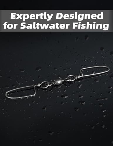BLUEWING 10pcs Double Snap Swivels 75lbs, 135lbs, 200lbs, 300lbs Stainless Steel Coastlock Fishing Snap Swivel High Strength Saltwater Fishing Tackle Connector - size: 200lbs