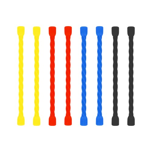 8Pcs 3-inch Silicone Cable Ties Reusable Steel-Core Silicone Twist Colorful Cable Tie Straps for Bundling and Organizing, Bendable Holder Strap for Indoor and Out All Purpose,4 Colors - color: 3-inch(8pcs)