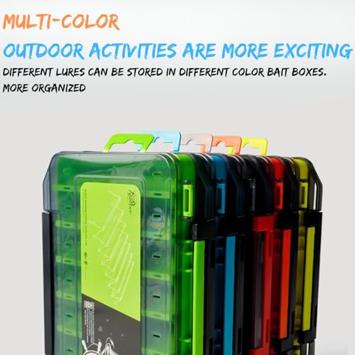 Waterproof Double-Sided Fishing Tackle Storage Box – Small Orange Lure Organizer for Hooks, Accessories & Terminal Tackle, Portable & Clear Case - color: Orange, size: Small