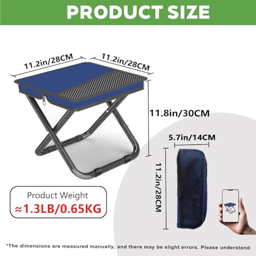 2-in-1 Collapsible Camping Stool & Sling Bag / 220LB Load Capacity Folding Portable Fishing Stool/Collapsible Stool for Camping, Hiking, Fishing, Gardening & Beach Outdoor Activities - color: Blue, size: Large