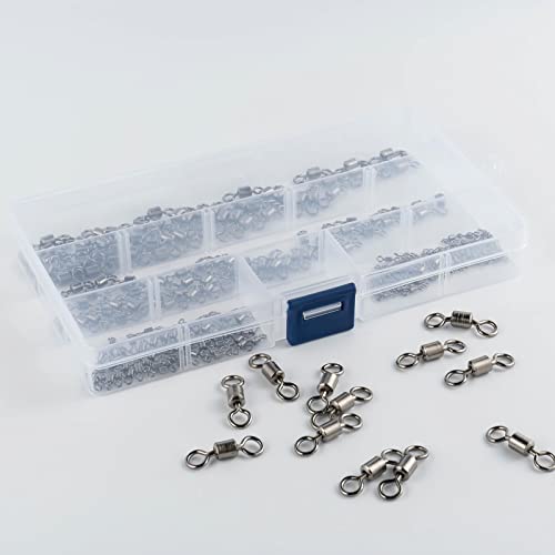 Dr.Fish Barrel Fishing Swivels, Available from #12-#12/0, Stainless Swivels Fishing Tackle Saltwater, Freshwater, Leader/Line/Lure Connector - size: #1/0(0.83")-132LB-40 Pack
