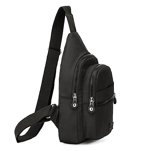Banelu Small Sling Backpack Crossbody Bags for Women Men, Small Sling Bag Cross Body Bag Fanny Packs Crossbody Purses - Black - color: Black