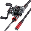 Sougayilang Baitcasting Fishing Rod and Reel Combo, Medium 6'/7' Low Profile with SuperPolymer Handle (2 Pieces 7ft Left) - color: Cast-Left hand-7'0''-Medium