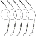 Dr.Fish 15 Pack Carolina Ready Rigs 10'' for Bass Fishing, Freshwater Fishing Wire Leader Line Pre-Rigged Bullet Sinker Swivels - color: Lead Weights, size: 3/8oz-15 Pack