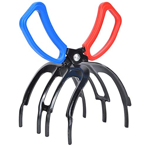 BORDSTRACT Fish Grabber, Three Claw Power Grip Fish Pliers, Non-Slip Metal Fish Gripper with Comfortable Plastic Handle, Fishing Pincer Dehooker for River Fishing, Sea Fishing, Ice Fishing