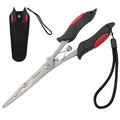 Hikary Long Nose Fishing Pliers,Ice Fishing Gear,Stainless Steel Hook Remover Braid Cutter Rustproof Fishing Multi-Tools Fishing Gripper for Freshwater Saltwater - color: Red-8.8inches