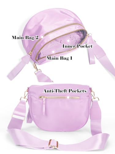 Pure Colour Crossbody Bag Bum Bag for Women,Spacious Purse Fanny Packs Belt Bag,Oversized Bum Bag (Colour Bum Bag-Light Purple) - color: Colour Bum Bag-Light Purple