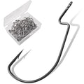 Bass Fishing Hooks 3X Strong Offset EWG Worm Hooks Jigs for Soft Plastic Bait Bass Trout Texas Rig 1-5/0 - size: 150PCS-5/0