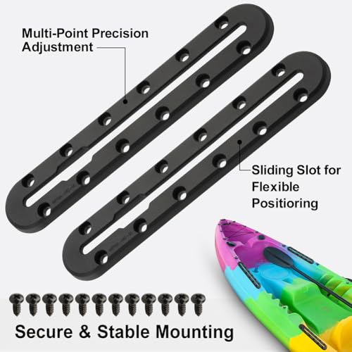 4PCS Kayak Track, Kayak Low Profile Track for Fishing Rod Holder, Kayaks Tracks Accessories, Kayaks Mount Tracsk, for Fishing Rod, Cup Holder, Paddle Holders, Anchor Cleats(Size:M) - size: Medium