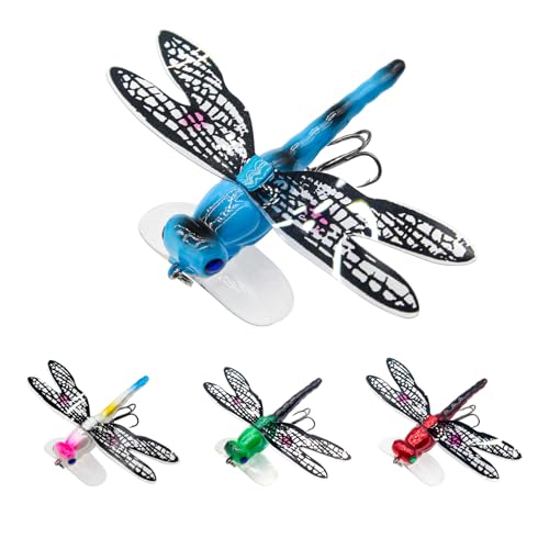 Topwater Fishing Lures Insect Fishing Lures Dragonfly Fishing Lures Dragonfly Lure Fishing Bait with Hooks for Outdoor Fishing Tools - color: Dragonfly 4pcs