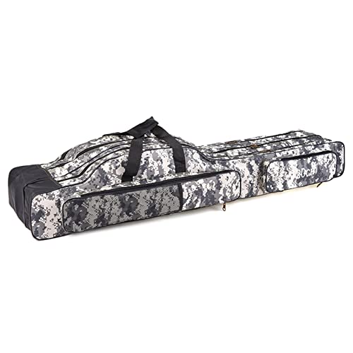 doorlay Fishing Bag Portable Folding Fishing Tackle Storage Bags Oxford Fishing Rod Case Fishing Pole Bag Carry Organizer Outdoor Waterproof for Fishing Camping Hiking Traveling - color: City camouflage, size: 120cm