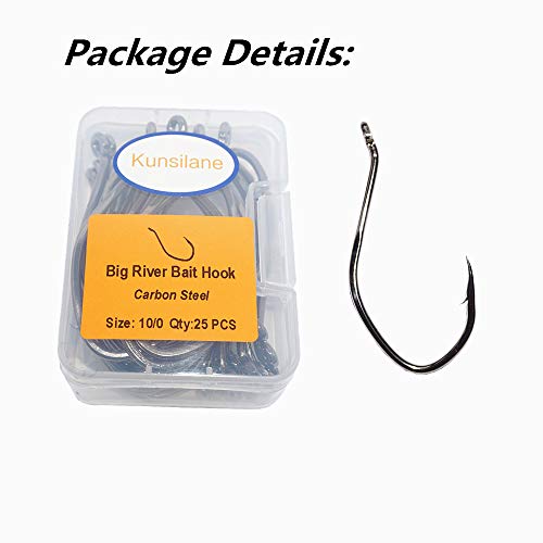 Catfishing Hooks Big River Bait Hook 25/50/100pcs, Fishing Hooks for Saltwater Freshwater,Catfish Striper Flathead Carp Bass 1# 1/0 2/0 3/0 4/0 6/0 8/0 10/0 - size: 50PCS 2/0
