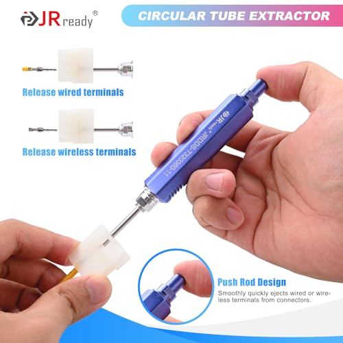 JRready ST5389 Pin Removal Tool Kit Automotive Electrical Wire Terminal Pin Extractor Stroage Handles Push Rod for Delphi Deutsch Molex Amp Harting 7 Release Tools with 21Pcs Replacement Tips - size: 7PCS Pin Extractor+21PCS Replacement Tips