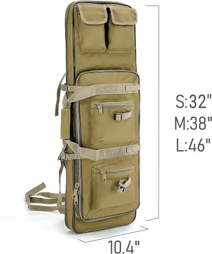 Gespann Tactical Rifle Backpack Soft Rifle Case Rifle Storage Holder for Hunting Trekking Hiking Fishing Rod Bag - color: Brown, size: 32 inches