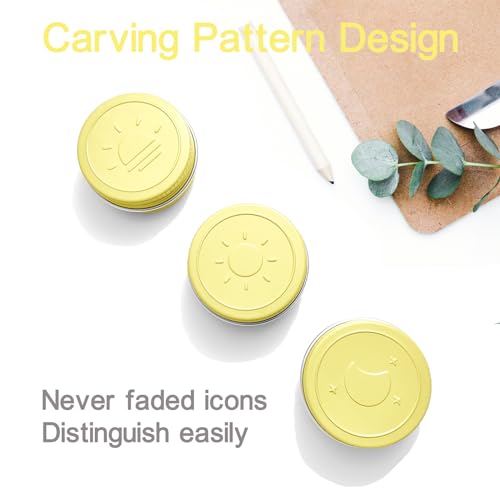 Extra Small Single Pill Box for Purse (3 Pack), Aluminum Screw Top Pill Container, 3 Times a Day Portable Waterproof Single Pill Case for Vitamins, Fish Oils, Supplements (Light Yellow) - color: Light Yellow
