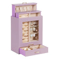 Homde Jewelry Organizer Girls Women Jewelry Box for Necklaces Rings Earrings Gift Bracelets Storage Case (Grey Purple + Gold) - color: Grey Purple + Gold