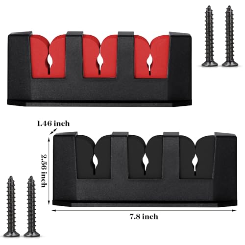 Sratte 4 Pcs Rod Holders for Fishing Boat Wall Mount Fishing Pole Holders Horizontal EVA Foam Garage Rod Rack Summer Boat Accessories for Men Gifts - color: Black & Red, size: 7.8 Inch