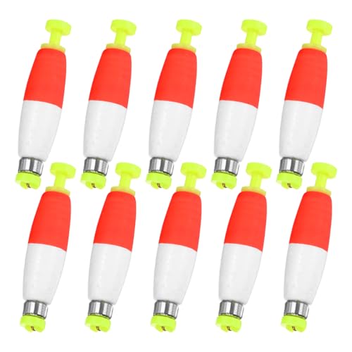 M METERXITY Pack Fishing Bobbers Floats, EVA Foam Weighted Bobbers, Clip-on Floats Slip Corks Floaters Strong Buoys - color: Red & White, size: 2" Length