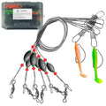 186 Pcs Saltwater Grouper Rigs Carolina Rig Surf Fishing Rigs with Egg Sinkers Hooks Soft Baits, Bottom Rig for Catfish Flounder Grouper Halibut Snapper