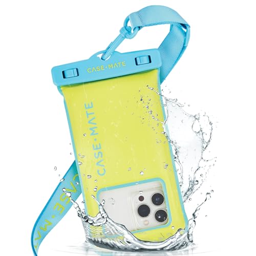 Case-Mate IP68 Waterproof Phone Pouch - Citrus Splash | Touchscreen Floating Waterproof Phone Case with Crossbody Lanyard - Fits All Phones - Beach Cruise Ship Travel Essentials - color: Citrus Splash