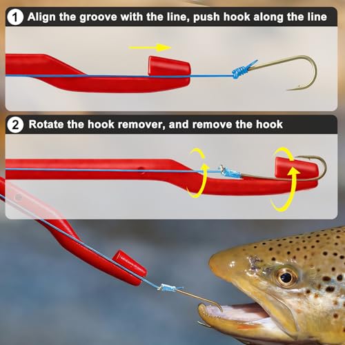 SNAIL TRAIL Fish Hook Remover Tool - Suitable for Most Types of Lures. Fishing Pliers for Fishhook Removal, Saltwater Dehooker Gear, Gifts for Beginners & Pro Fisherman - color: 4pcs