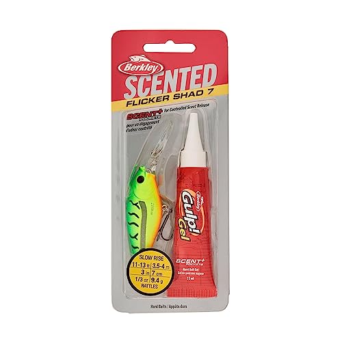 Berkley Scented Flicker Shad Fishing Hard Bait - color: Firetiger (Single), size: 5/16 oz, 2.75"
