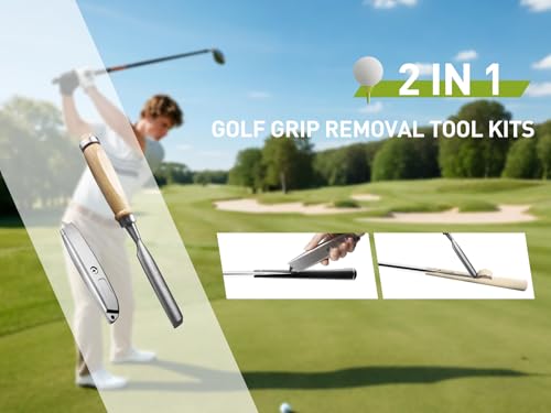 Golf Grip Tape Removal Tool Kit, Grip Remover Saver Perfect for Regripping Graphite and Golf Club Steel Shafts