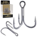 Fishing-Treble-Hooks-5X-Extra-Strong-Heavy-Duty Ultra Anti-Rust Bulk Hooks for Saltwater and Freshwater Fishing Sizes 5/0 to #8 - size: 2/0 12-Pack