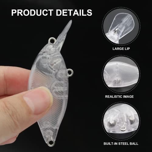 10pcs/20pcs Fishing Blanks Lures Kit Fishing Topwater Unpainted Swimbait Unpainted Crankbaits Hard Baits DIY Lure for Bass Salmon Trout Saltwater and Freshwater - color: D: 20pcs 0.25oz/7g