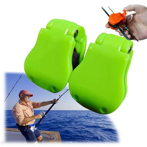 Multifunctional Rod Holder,Fishing Line Knotter Hook Needle, Fishing Pole Straps for Organizing and Protecting, Portable Takedown Beach Auto Fixed Fish Poles Holders - color: Green