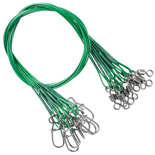 QISHUO Fishing Line Wire Leaders Lures High Strength Fishing Wire Leader Steel Rig Fishing Leaders Stainless Black Nickel - size: Size #1 (5.9in-20lb) 50pcs