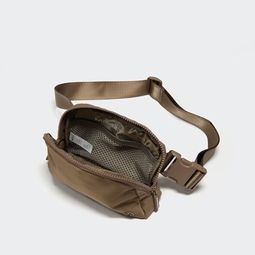 Pander Two Way Zipper Fanny Pack Nylon Everywhere Belt Bag for Women, Water Repellent Waist Packs, Crossbody Bags with Adjustable Strap (Gray Brown) - color: Gray Brown