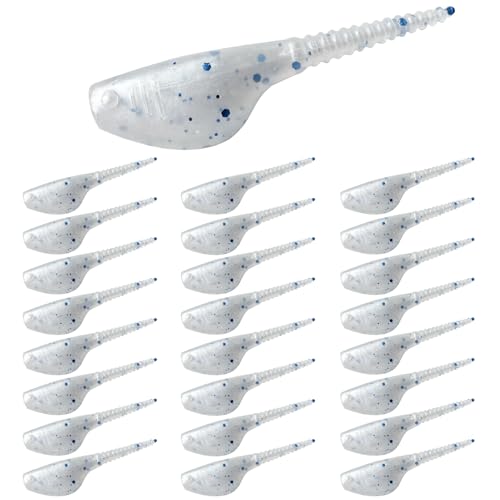 Crappie Lures Kit - Soft Plastic Lures for Trout, Bass, Panfish & Bluegill - 24 Packs - color: Pearl