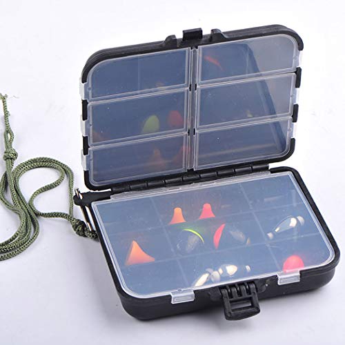 4-PACK Plastic Fishing Lure Tackle Box Bait Storage Squid Organizer Jig Hooks Accessories Case 11 Dividers Compartments with Rope